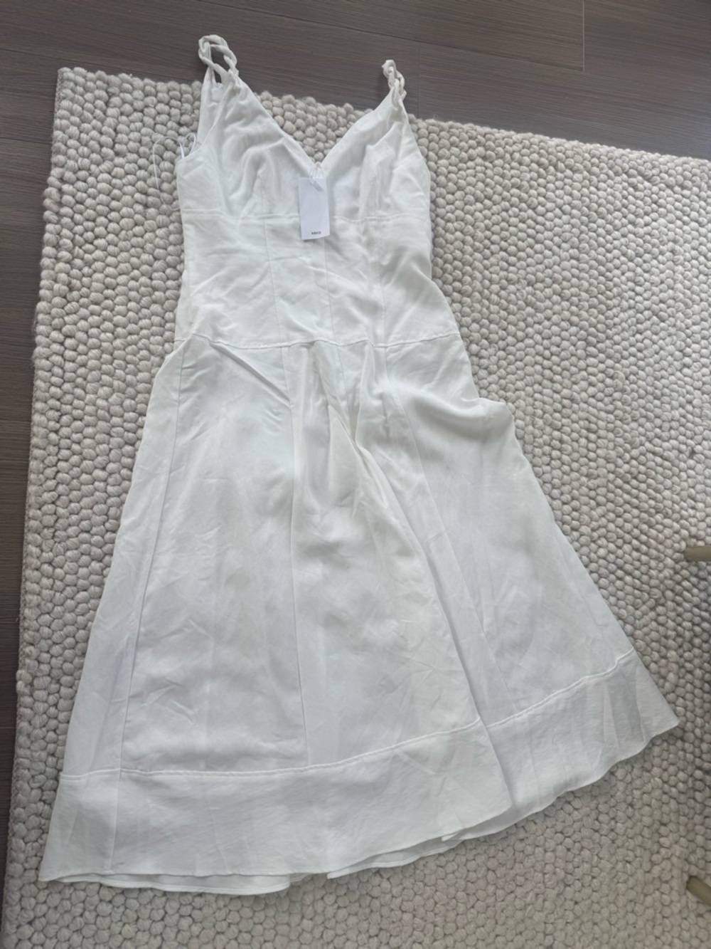 Mango White V-Neck Twisted Strap Maxi Dress - Picture 5 of 7